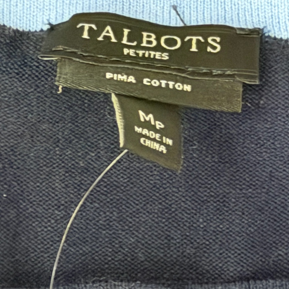 Talbots Navy Blue Button Front Cardigan Sweater Pockets Women’s - Picture 3 of 3